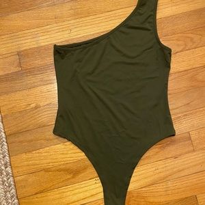 Green One-Shoulder Bodysuit